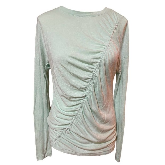 Zella All Day Shirt Seaglass Diagonal Ruching Size XS - Picture 8 of 8